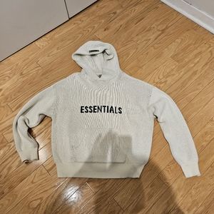 Authentic ESSENTIALS embroidered hooded sweater size small, will fit large